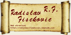 Radislav Fišeković vizit kartica